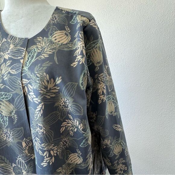 Naturals D & Co Open Front Cardigan Floral Faux Suede QVC SZ M - Picture 5 of 13